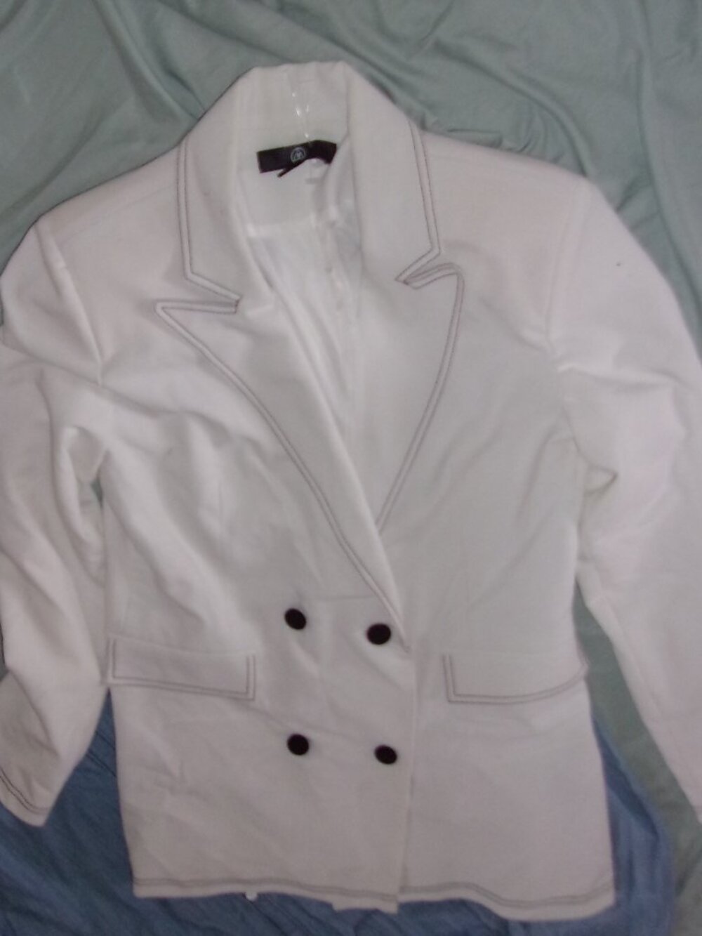 missguided Size 10 large jacket coat womens wear cloth white career blazer